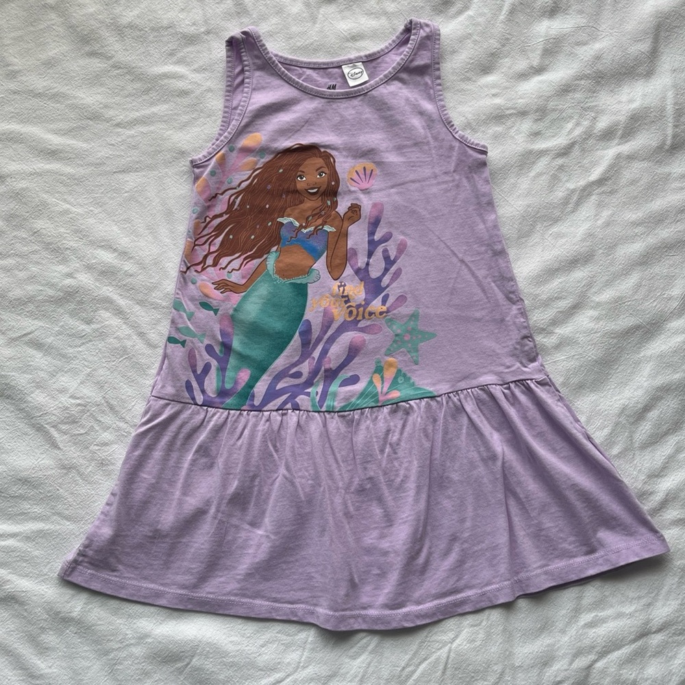 Lilac/The Little Mermaid Printed Cotton Dress Toddler Girl 5T/6 Children Kids
